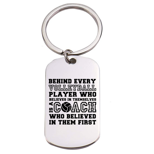 Volleyball Coach Keychain, Behind Every Player