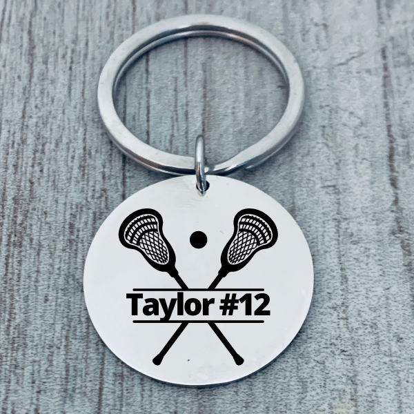 Personalized Engraved Lacrosse Stick Keychain