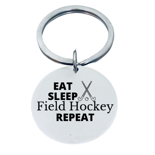 Field Hockey Keychain - Eat Sleep Field Hockey Repeat