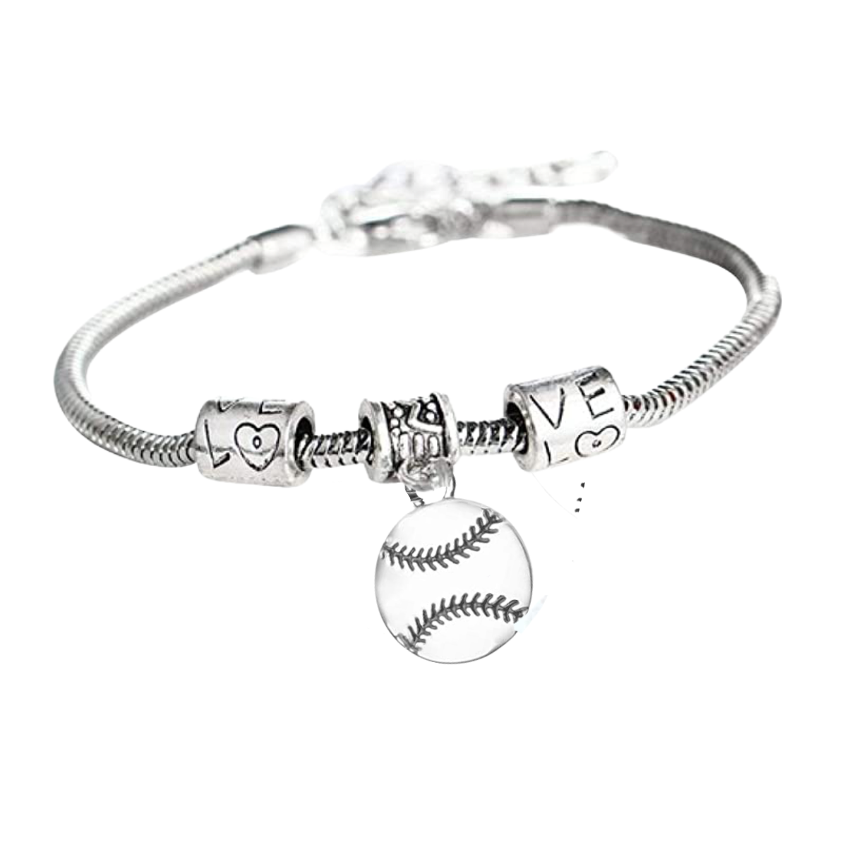 girls Love Softball Charm Bracelet