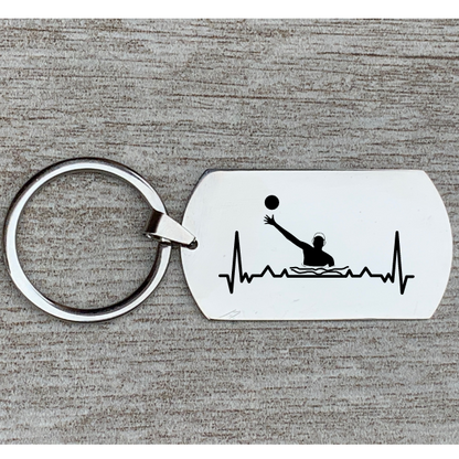Waterpolo Heartbeat Keychain