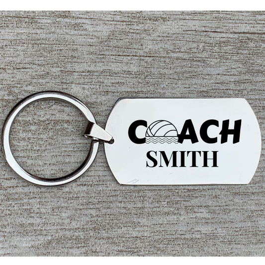 Personalized Waterpolo Coach Keychain