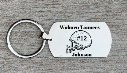 Personalized Engraved Football Keychain