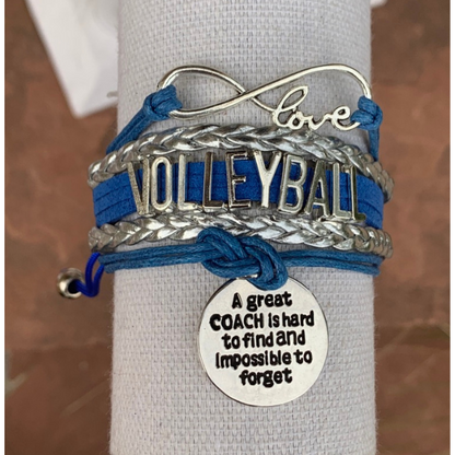 Volleyball Great Coach is Hard to Find  Bracelet - Pick Your Team Colors