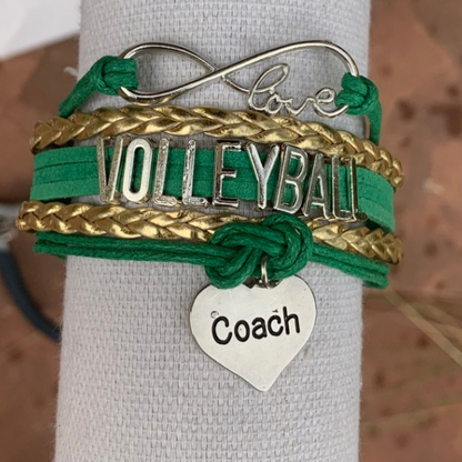 Volleyball Coach Bracelet - Pick Your Team Colors