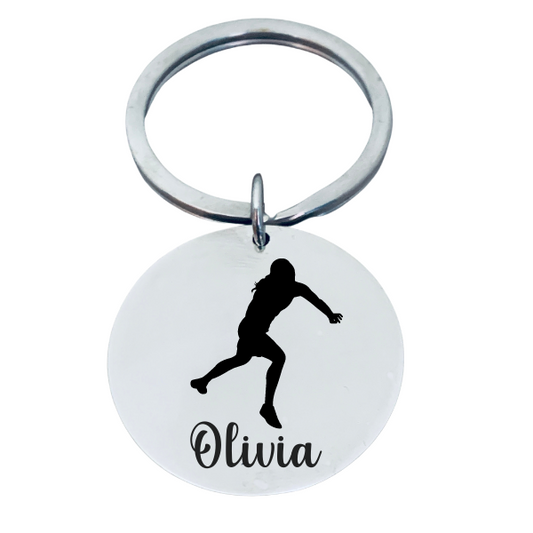 Personalized Track And Field Shot Put Keychain - Round