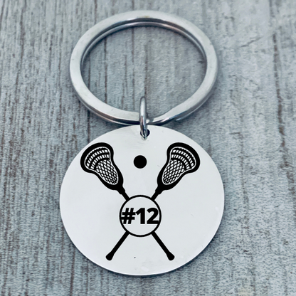 Personalized Engraved Lacrosse Stick Keychain