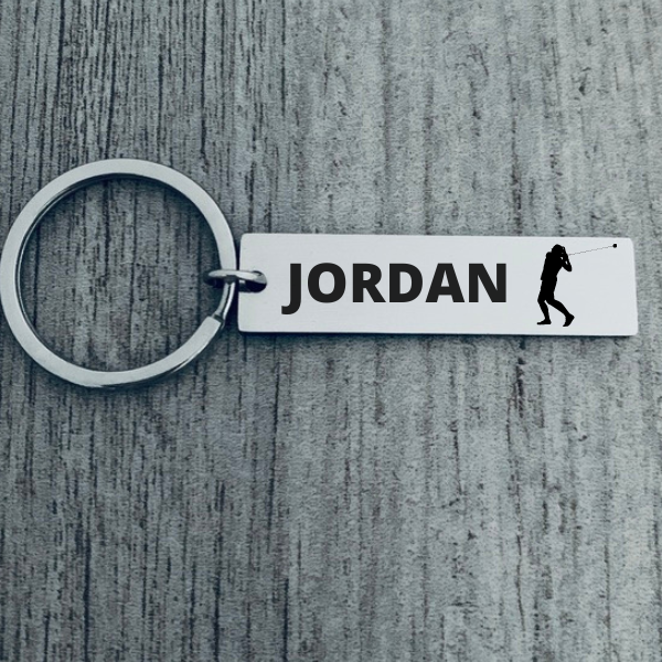 girls Personalized Track And Field Hammer Throw Keychain