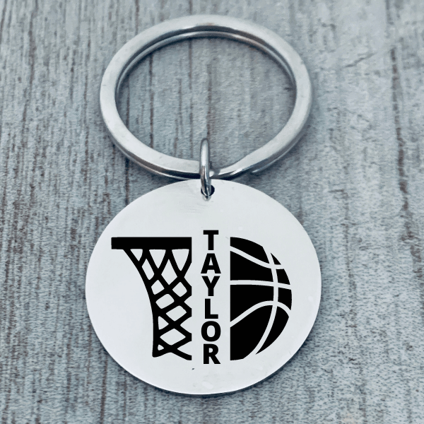 Personalized Engraved Basketball Keychain