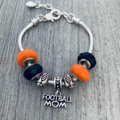 Custom Football Mom Beaded Bracelet for women