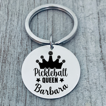 Personalized Pickleball Queen Keychain