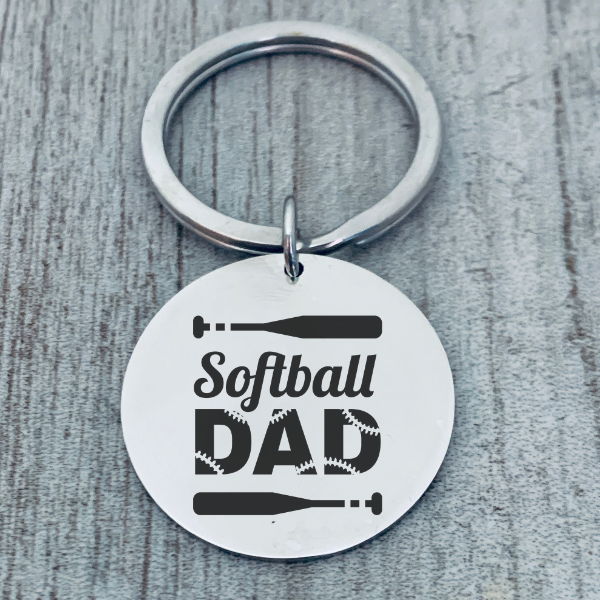 Softball Dad Keychain