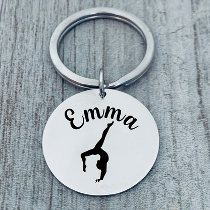 Personalized Engraved Gymnastics Keychain - Pick Style