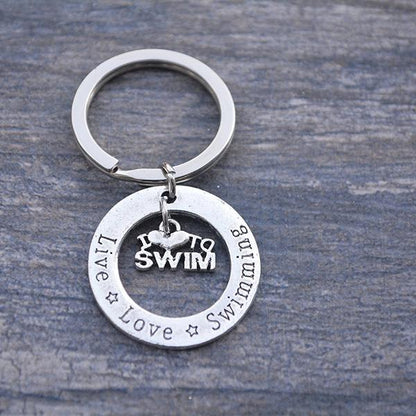 Live Love Swimming Keychain - Sportybella