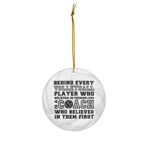 Volleyball Coach Christmas Ceramic Tree Ornament