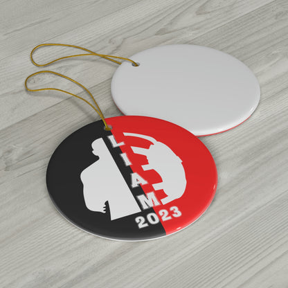 Personalized Wrestling Ornament - Black & Red