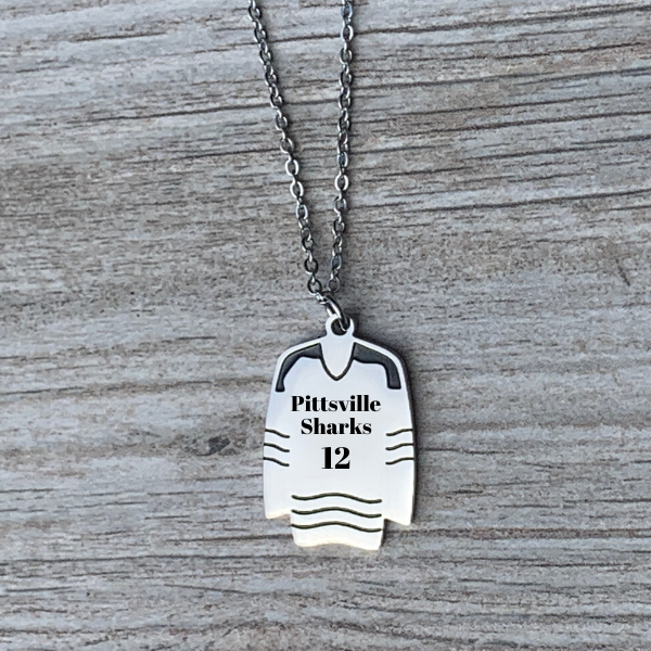 Personalized Engraved Ice Hockey Jersey Necklace