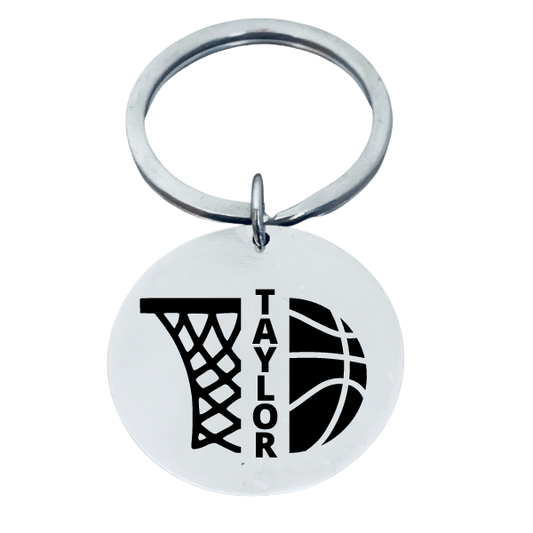 Personalized Basketball Keychain with Engraved Name