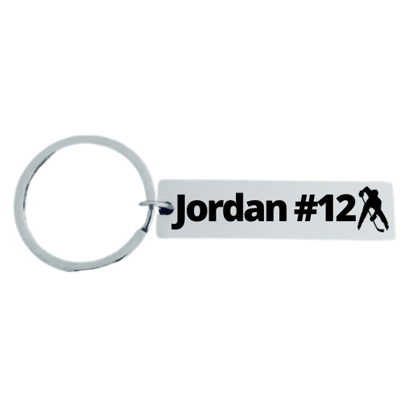 Boys Personalized Ice Hockey Keychain