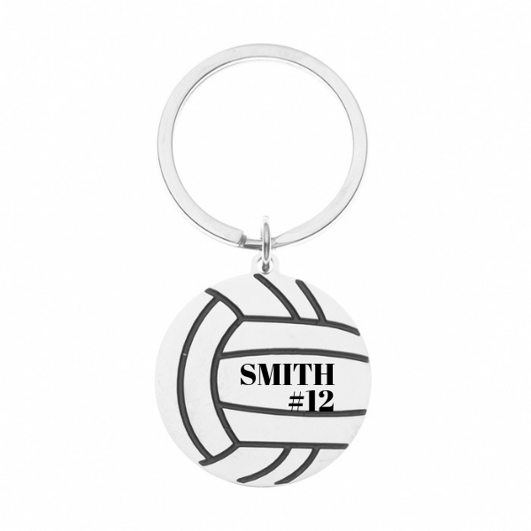 Personalized Engraved Volleyball Keychain