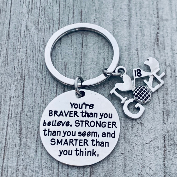 Golf Keychain - Inspirational You’re Braver than you Believe 