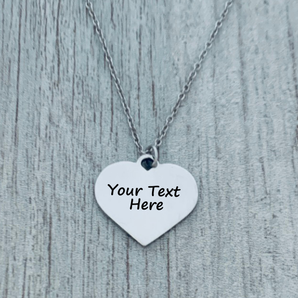 Engraved Heart Stainless Steel Necklace
