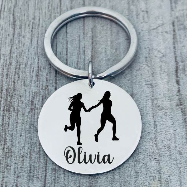 Personalized Track And Field Relay Keychain