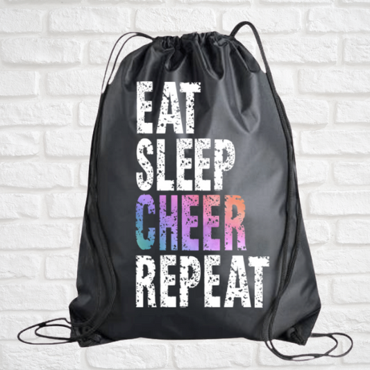 Cheer Sportybag - Eat Sleep Cher Repeat Nylon Drawstring Bag