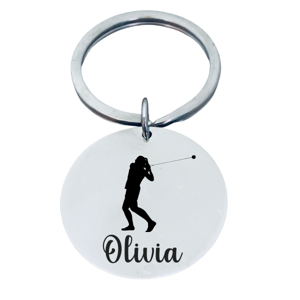 Personalized Track And Field Hammer Throw Keychain - Pick Style