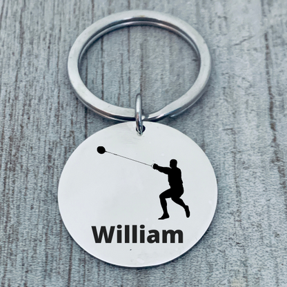 Personalized Track And Field Hammer Throw Keychain