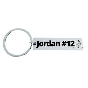 girls Personalized Ice Hockey Keychain