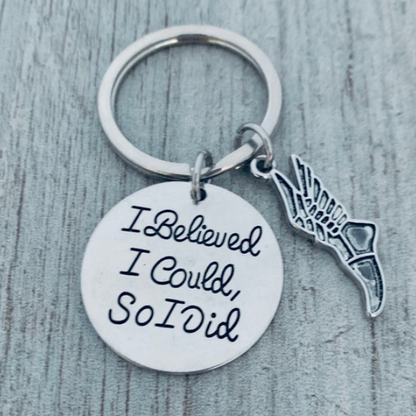 Track and Field Keychain- I Believed I Could So I Did