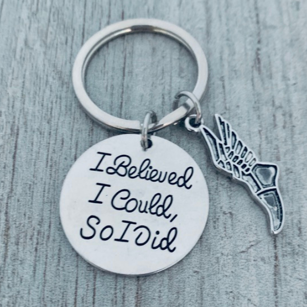 Track and Field Keychain- I Believed I Could So I Did