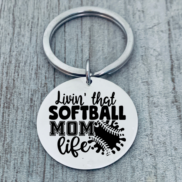 Softball Mom Keychain