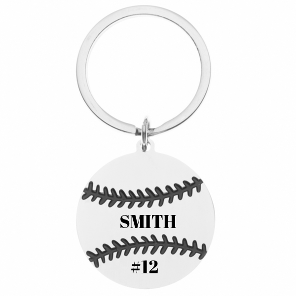 Personalized Engraved Baseball Keychain