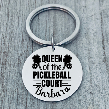 Personalized Pickleball Keychain - Queen of the Pickleball Court
