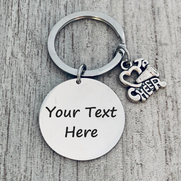 Custom Engraved Love to Cheer Keychain
