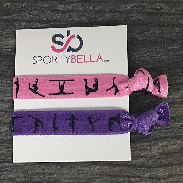 Gymnastics Hair Ties - Purple Pink - Sportybella