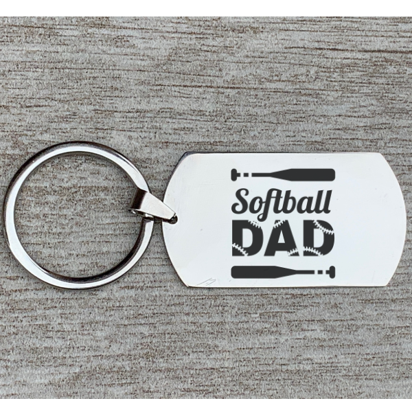 Softball Dad Keychain
