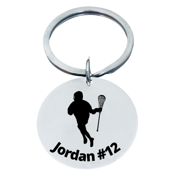 Boys Personalized Engraved Lacrosse Keychain