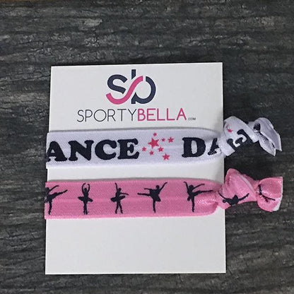 Dance Hair Ties - 5 pack - Pink White - Sportybella