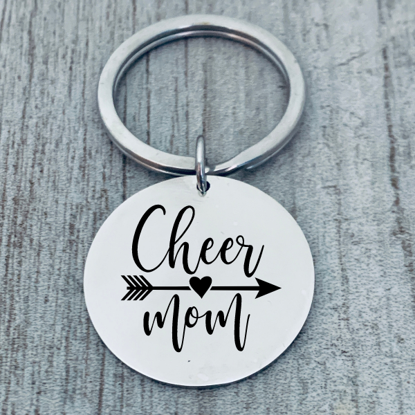 Cheer Mom Keychain - Round Shape - Pick Style