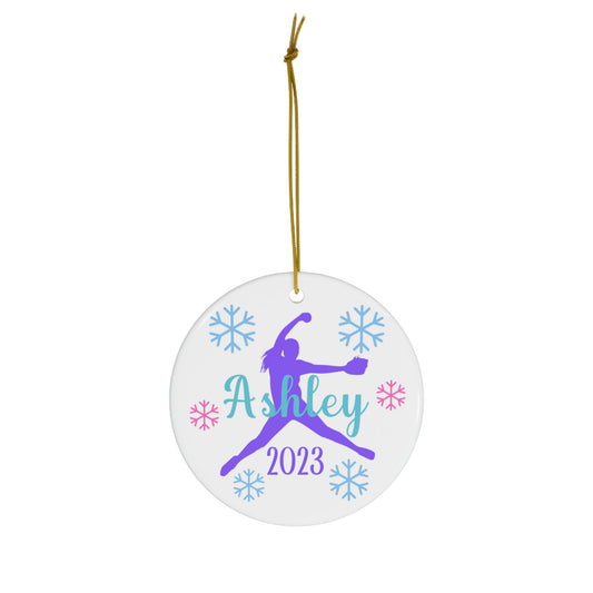 Personalized Softball Pitcher Christmas Ornament