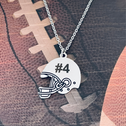 Personalized Engraved Football Helmet Necklace