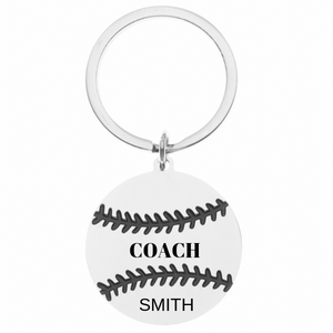 Personalized Engraved Baseball Coach Keychain