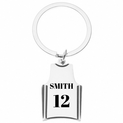 Personalized Engraved Basketball Jersey Keychain