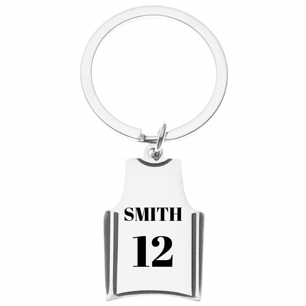 Personalized Engraved Basketball Jersey Keychain