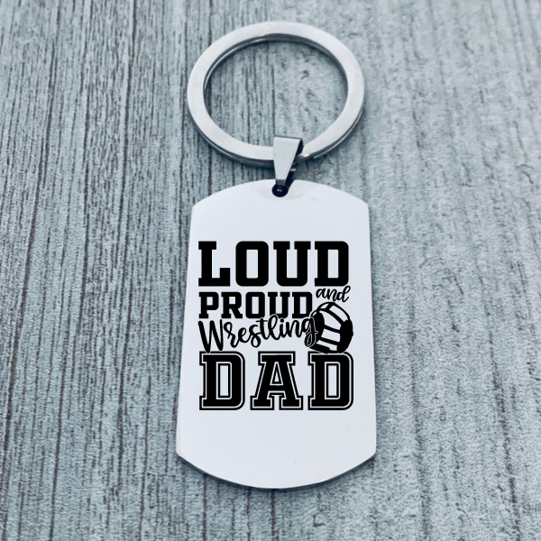 Wrestling Dad Keychain