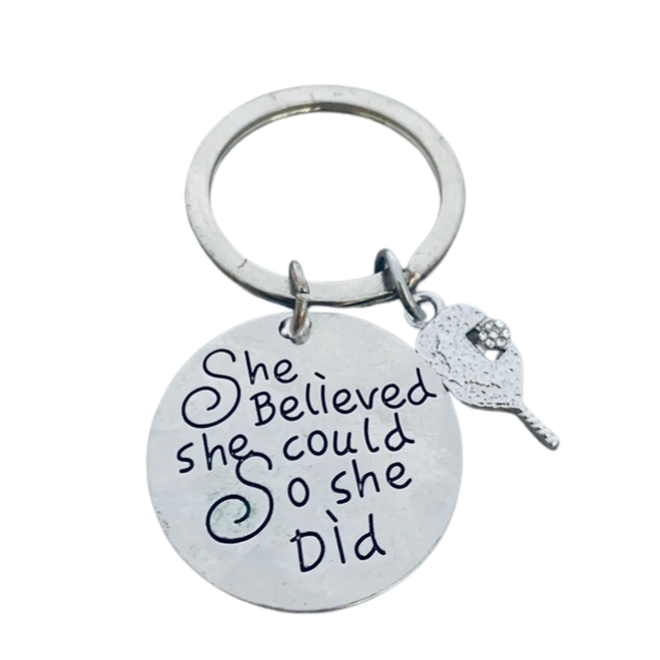 Pickleball Keychain - She Believed She Could So She Did