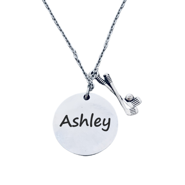 Personalized Engraved Golf Necklace